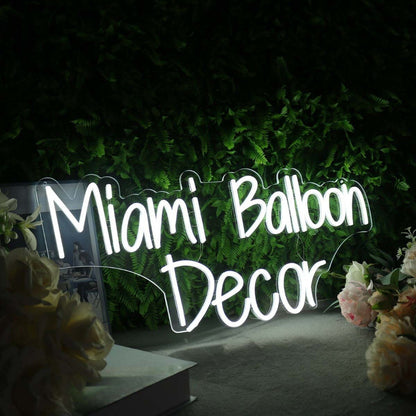 Miami Balloon Decor White Led Neon Sign - Shineneon