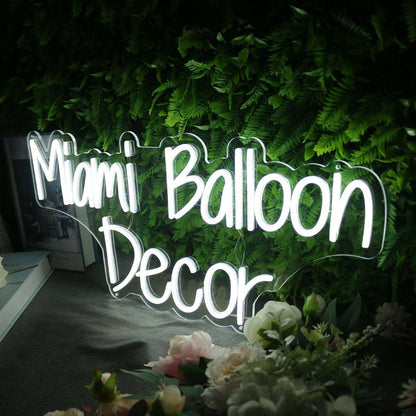Miami Balloon Decor White Led Neon Sign - Shineneon