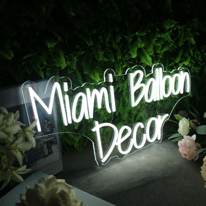 Miami Balloon Decor White Led Neon Sign - Shineneon