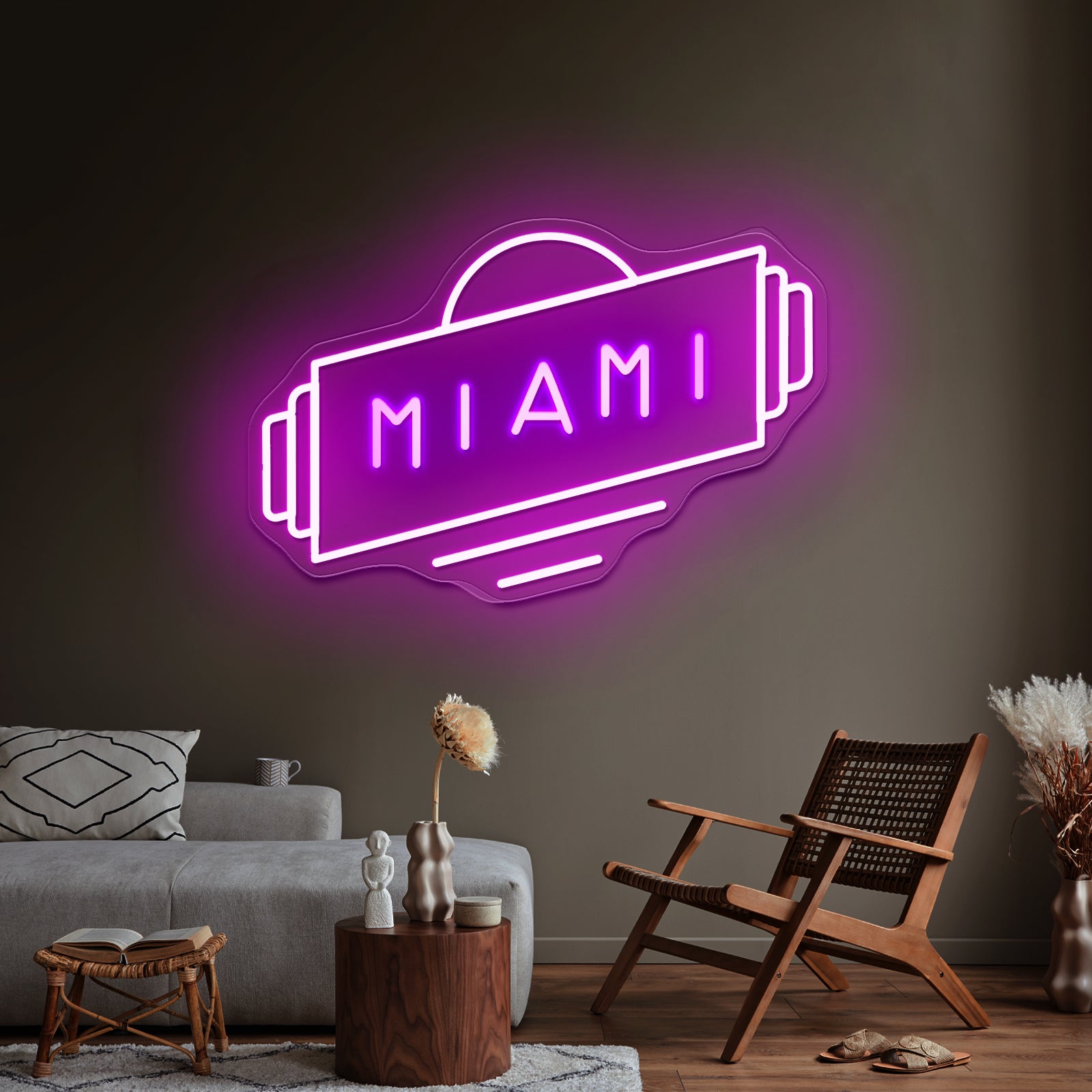Miami Cheap Neon Signs For Wall Decor - LED neon sign close-up detail