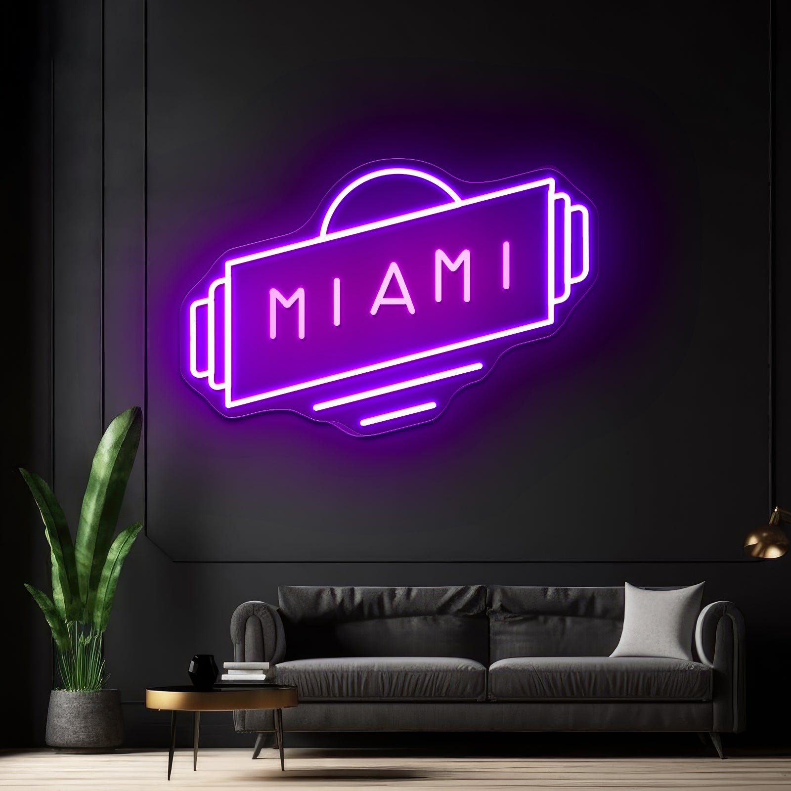 Miami Cheap Neon Signs For Wall Decor - Neon sign mounted on wall in room