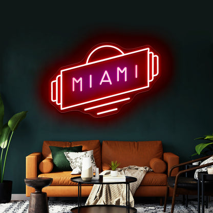 Miami Cheap Neon Signs For Wall Decor - Custom LED neon sign front view