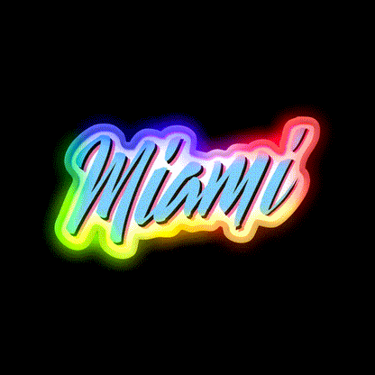 Miami Vice Wordstyle Logomark Party Drink Tequila Led Neon Sign Rgb Color - LED neon sign close-up detail