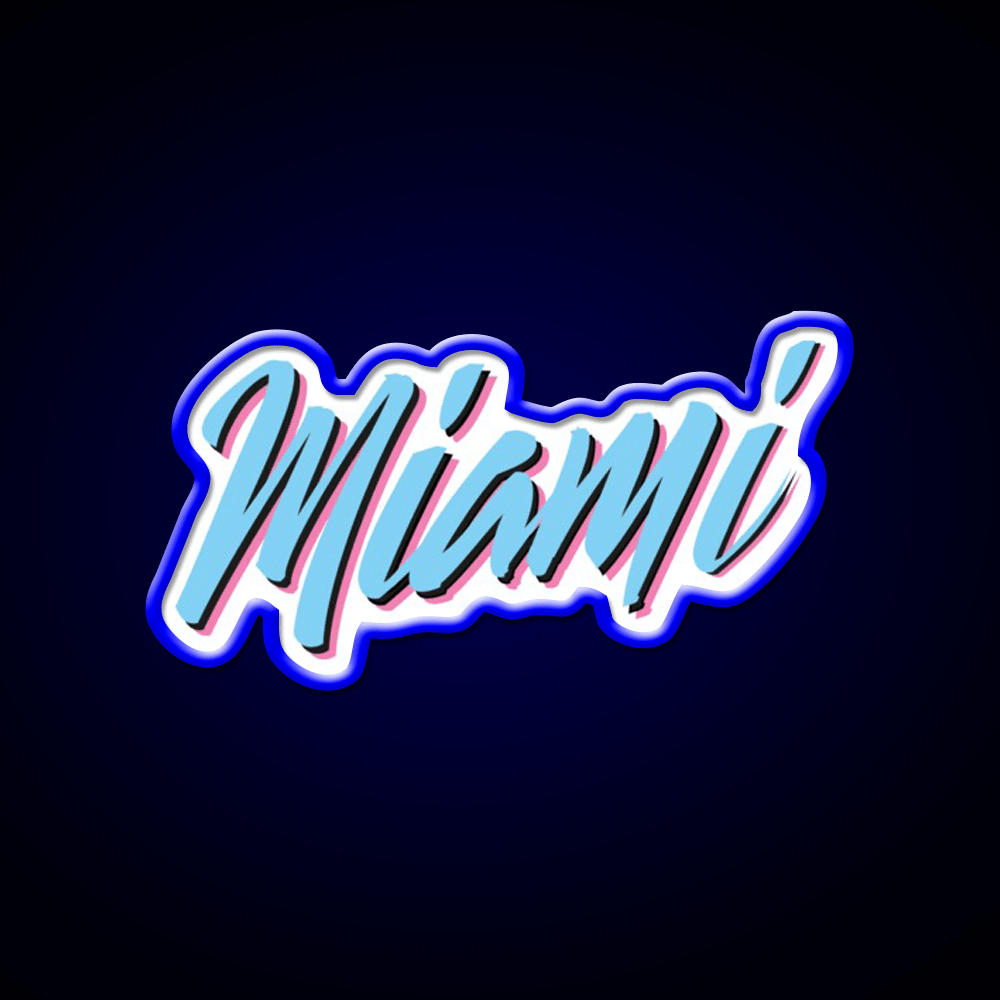 Miami Vice Wordstyle Logomark Party Drink Tequila Led Neon Sign Rgb Color - Shineneon