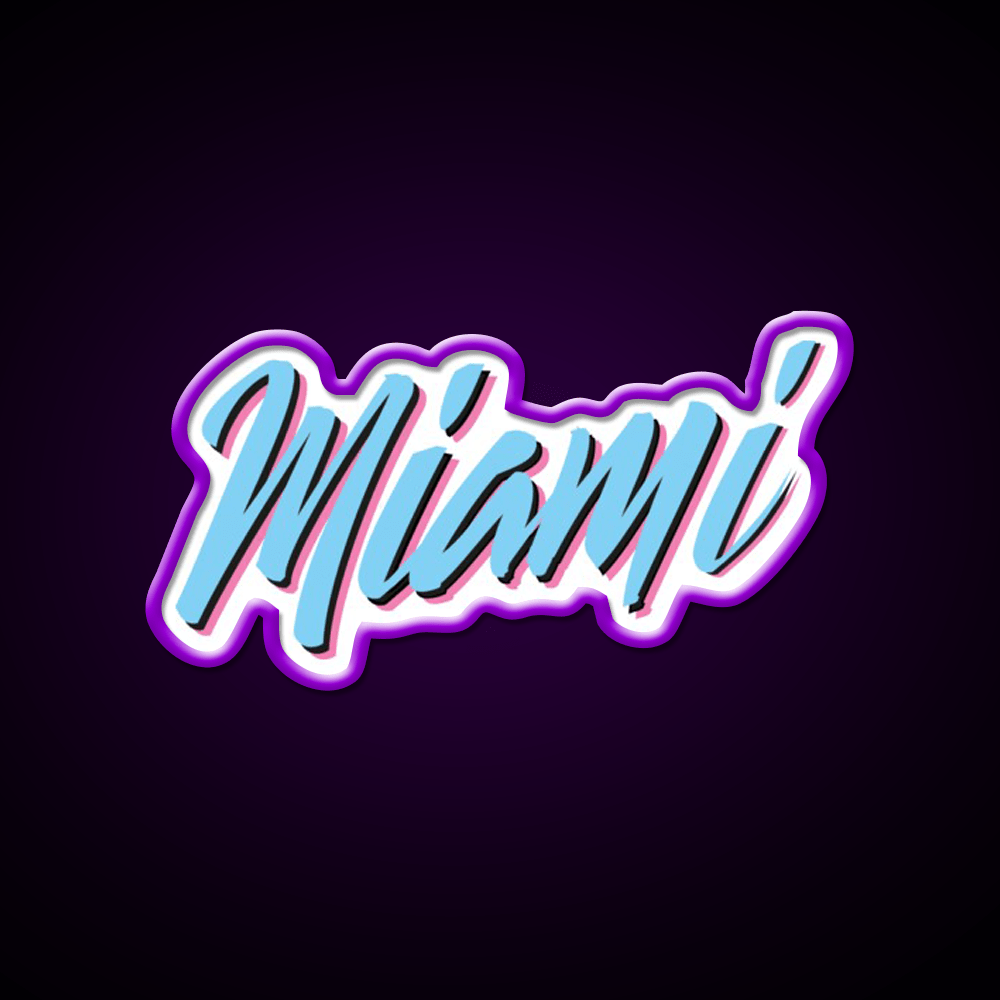 Miami Vice Wordstyle Logomark Party Drink Tequila Led Neon Sign Rgb Color - Shineneon