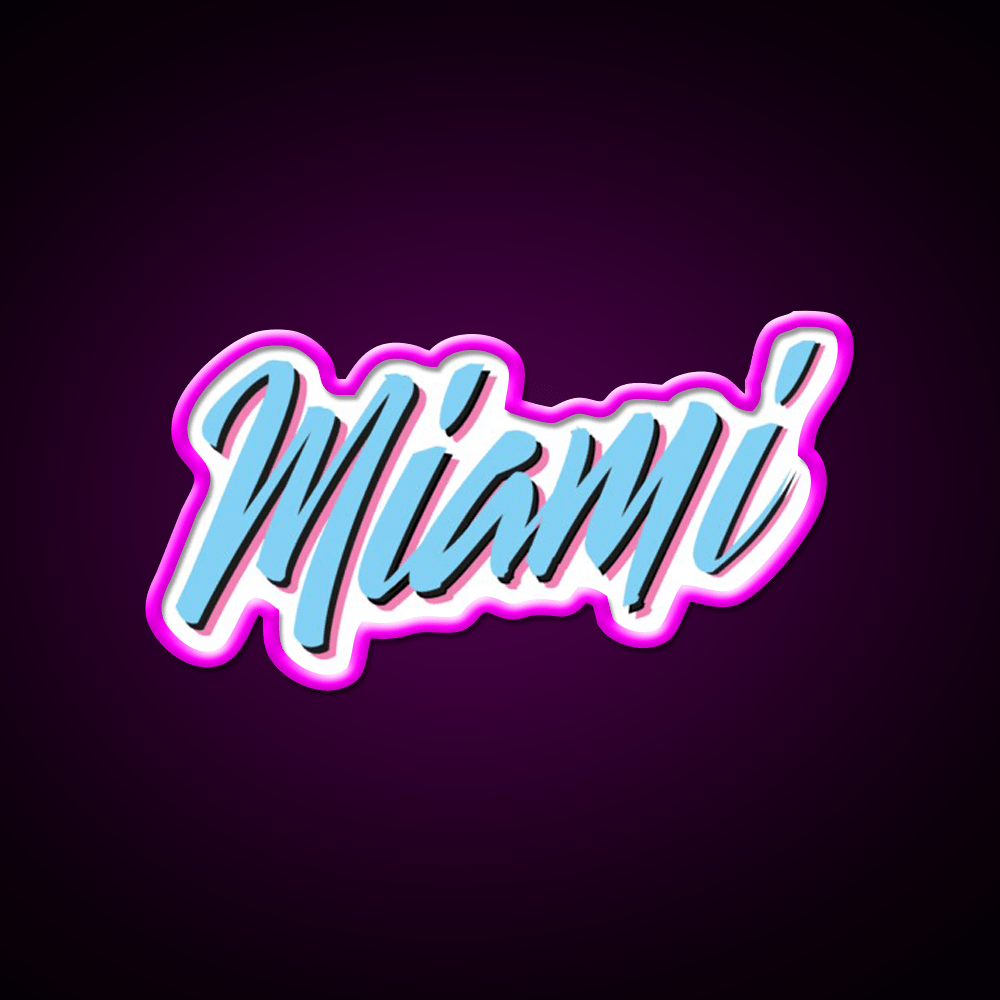 Miami Vice Wordstyle Logomark Party Drink Tequila Led Neon Sign Rgb Color - Shineneon