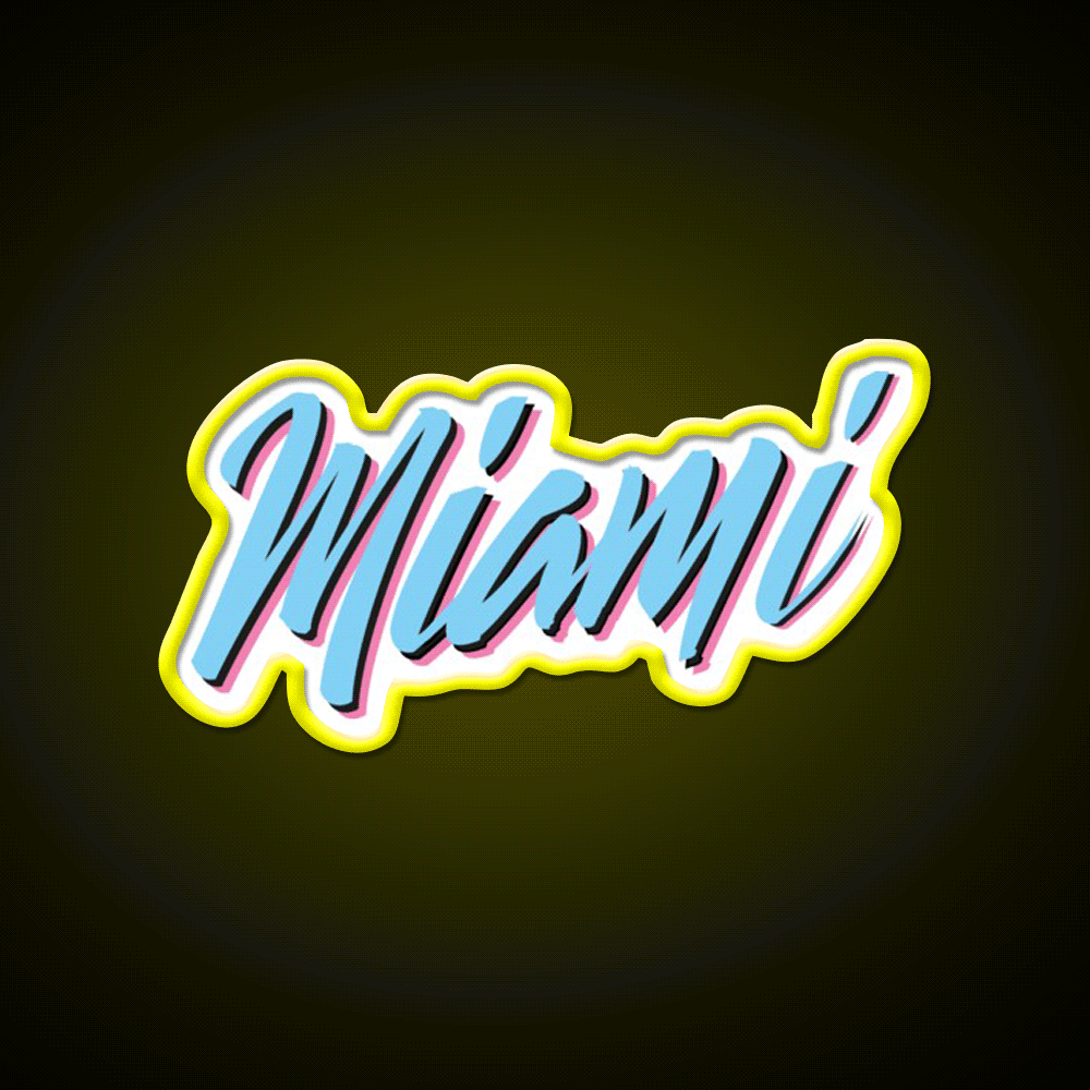 Miami Vice Wordstyle Logomark Party Drink Tequila Led Neon Sign Rgb Color - Custom LED neon sign front view