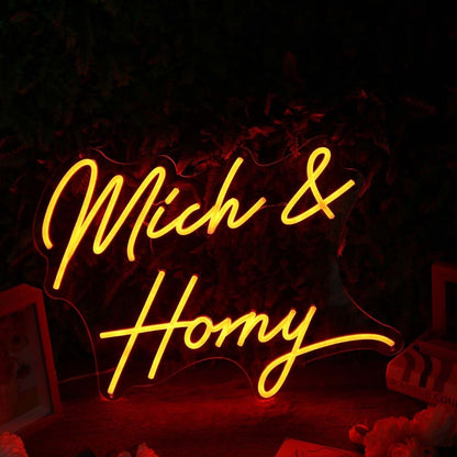 Mich And Horny Orange Led Neon Sign - Shineneon