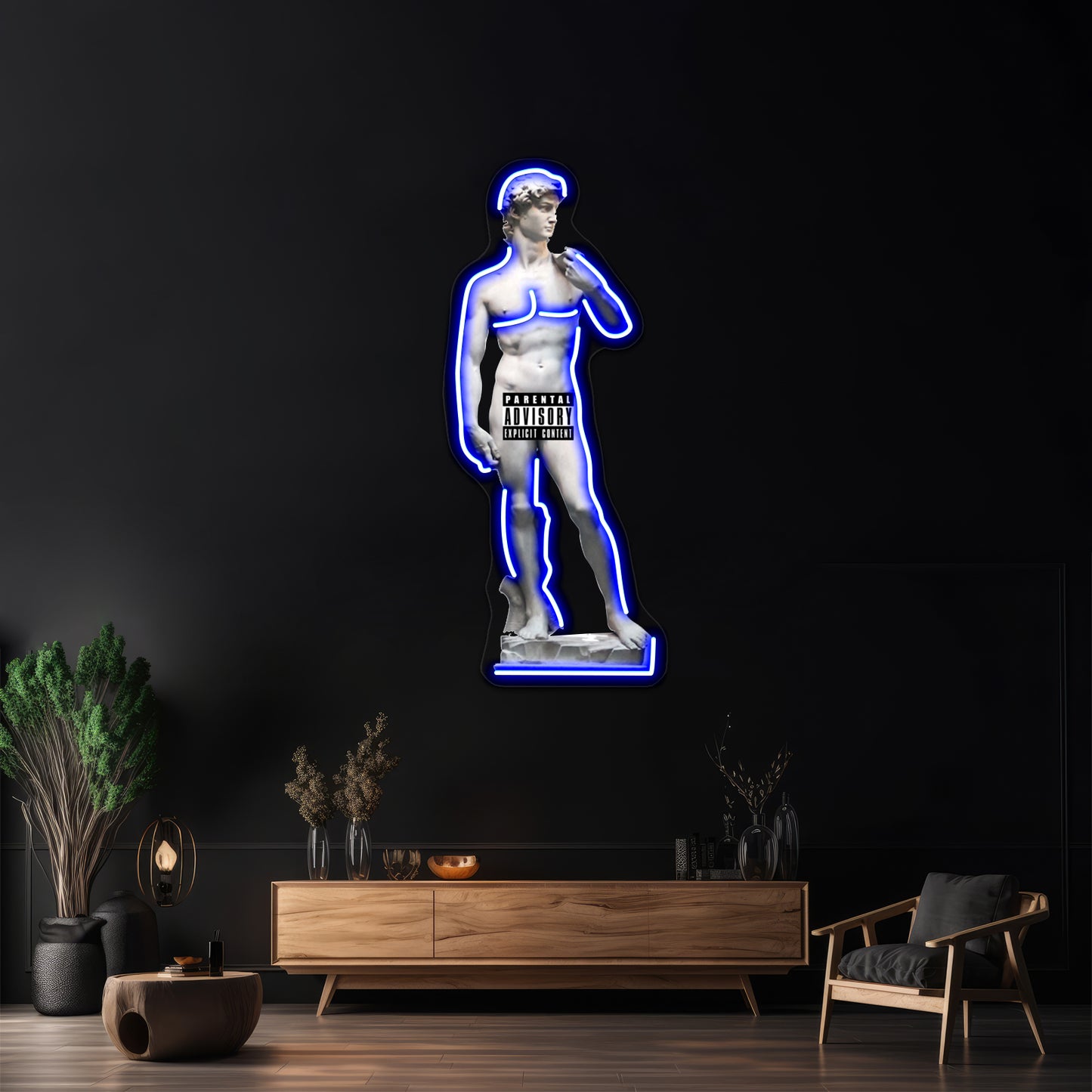 Michelangelo David Artwork Neon Wall Signs