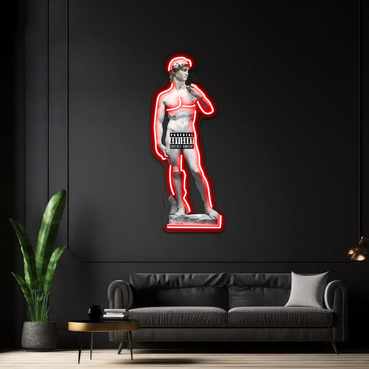 Michelangelo David Artwork Neon Wall Signs