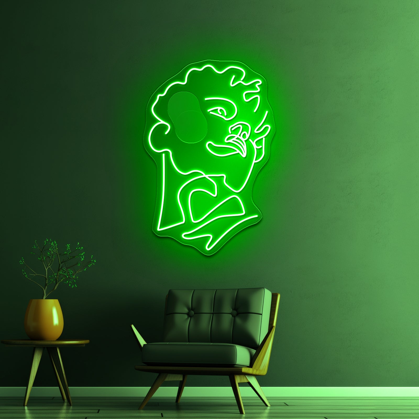 Michelangelos Statue Of David Line Art Wall Artwork Neon Signs | Shineneon