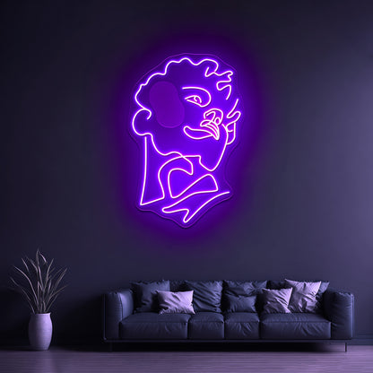 Michelangelos Statue Of David Line Art Wall Artwork Neon Signs