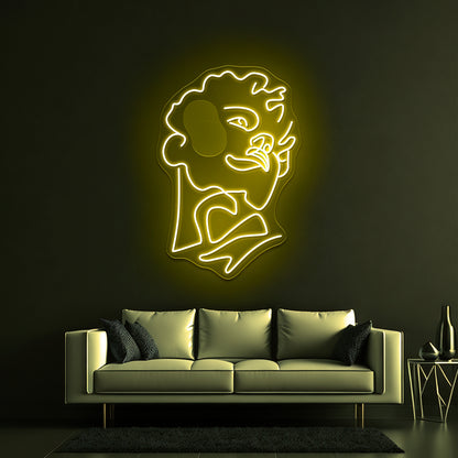 Michelangelos Statue Of David Line Art Wall Artwork Neon Signs