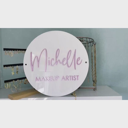 Michelle Makeup Artist Acrylic Business Logo Sign - Shineneon