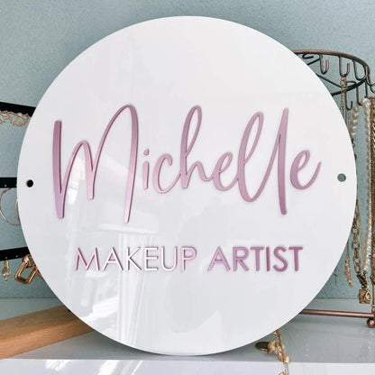 Michelle Makeup Artist Acrylic Business Logo Sign - Shineneon