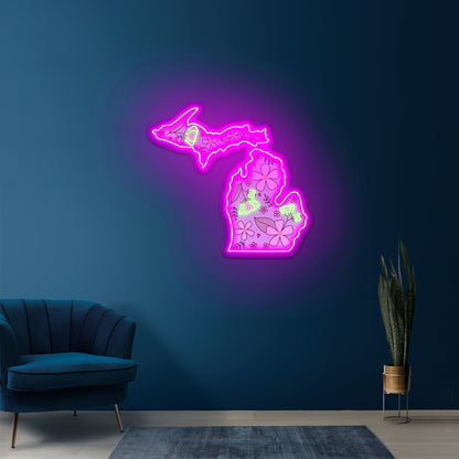 Michigan Floral Apple Blossom Artwork Wedding Signs