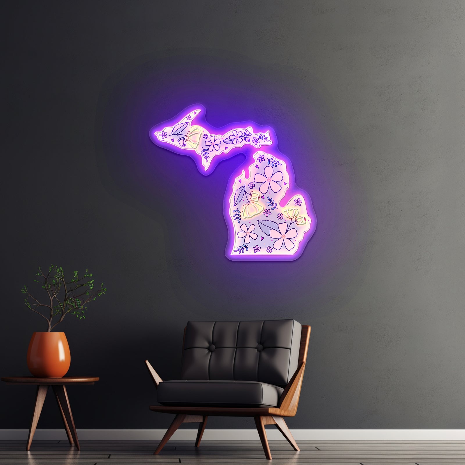 Michigan Floral Apple Blossom Artwork Wedding Signs