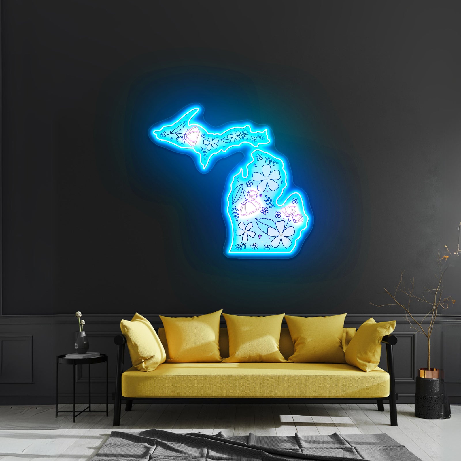 Michigan Floral Apple Blossom Artwork Wedding Signs