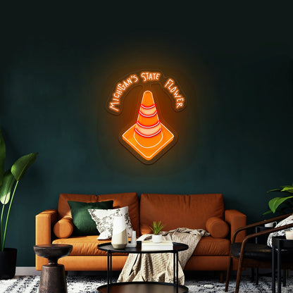 Michigan Flower Artwork Custom Neon Sign For Home Decor - Shineneon