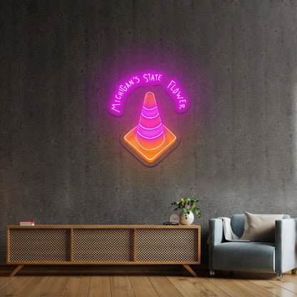 Michigan Flower Artwork Custom Neon Sign For Home Decor - Shineneon