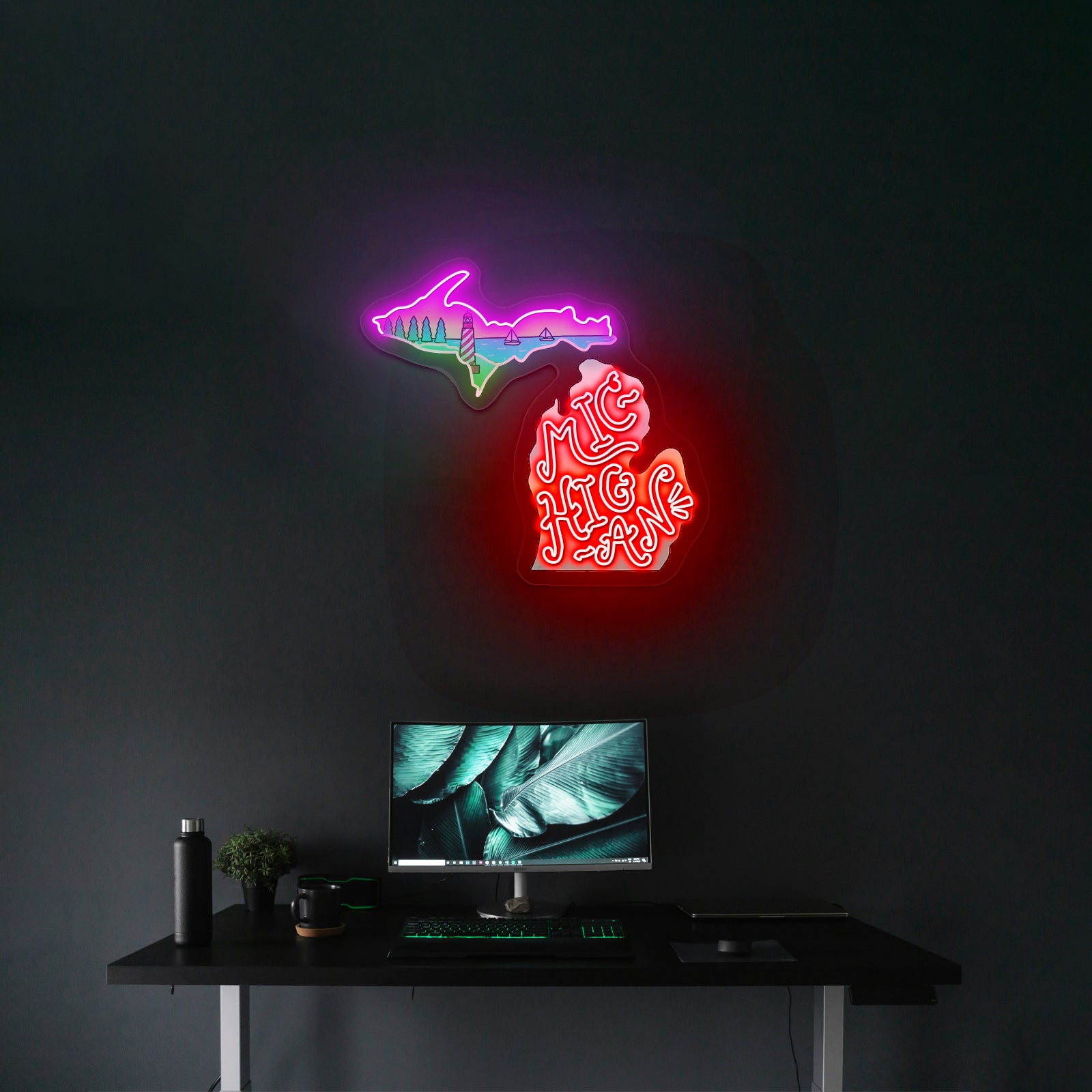 Michigan Lighthouse Artwork Led Signs