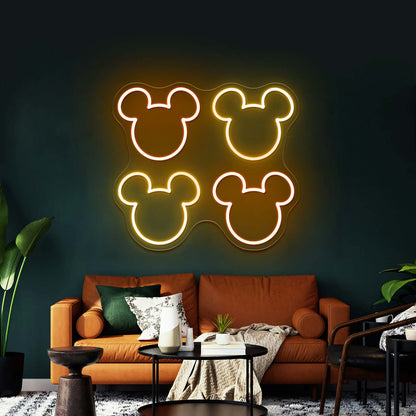 Mickey Multicolor Heads Led Neon Signs