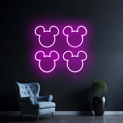 Mickey Multicolor Heads Led Neon Signs