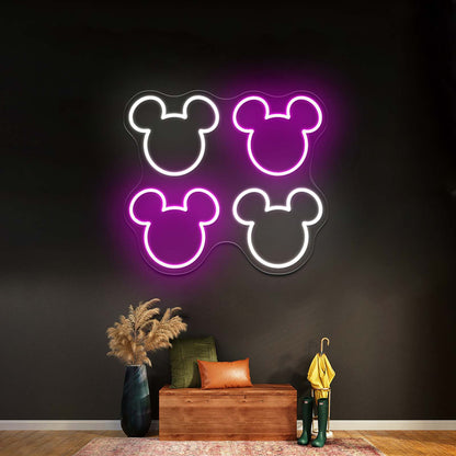 Mickey Multicolor Heads Led Neon Signs