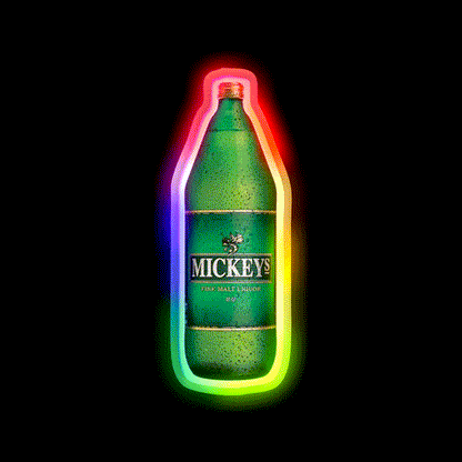 Mickeys 40Oz Beer Bar Decor Led Neon Sign Rgb Color