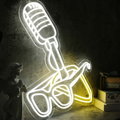 Microphone And Glasses Custom Led Neon Sign - Shineneon