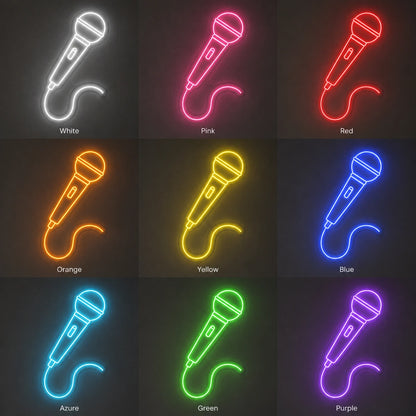 Microphone Outline Neon Sign LED Neon Sign color grid
