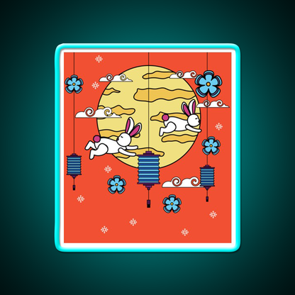 Mid Autumn Festival Autumn Vibes Led Neon Sign Chinese Food Rgb Color