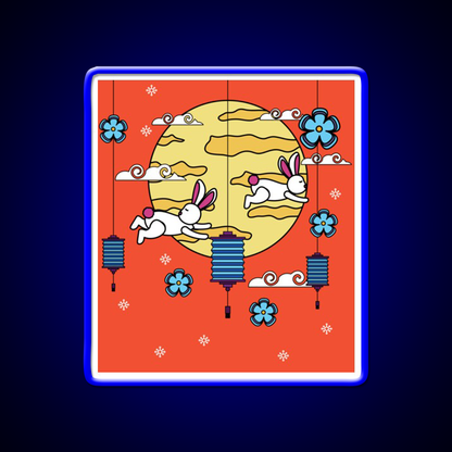 Mid Autumn Festival Autumn Vibes Led Neon Sign Chinese Food Rgb Color