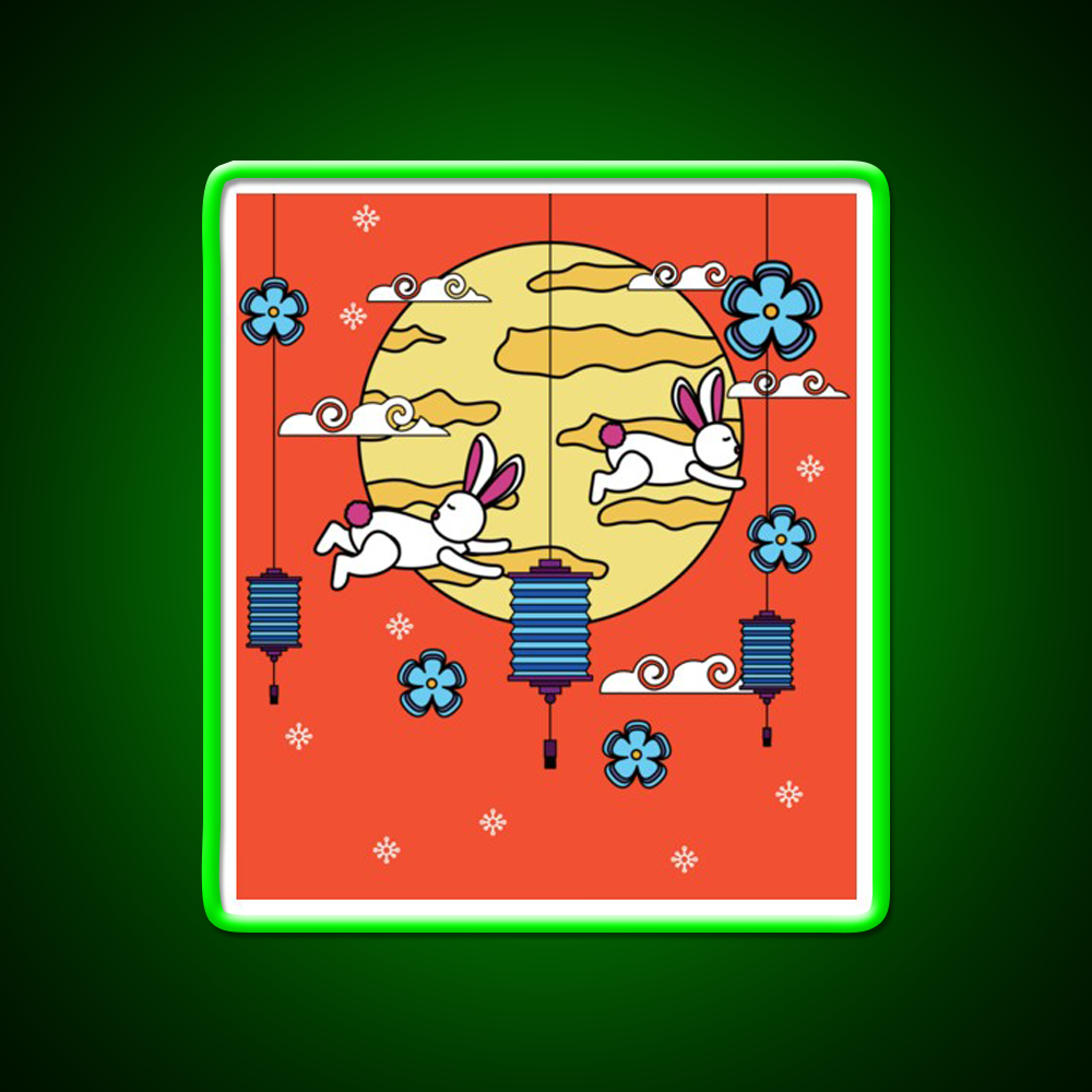 Mid Autumn Festival Autumn Vibes Led Neon Sign Chinese Food Rgb Color