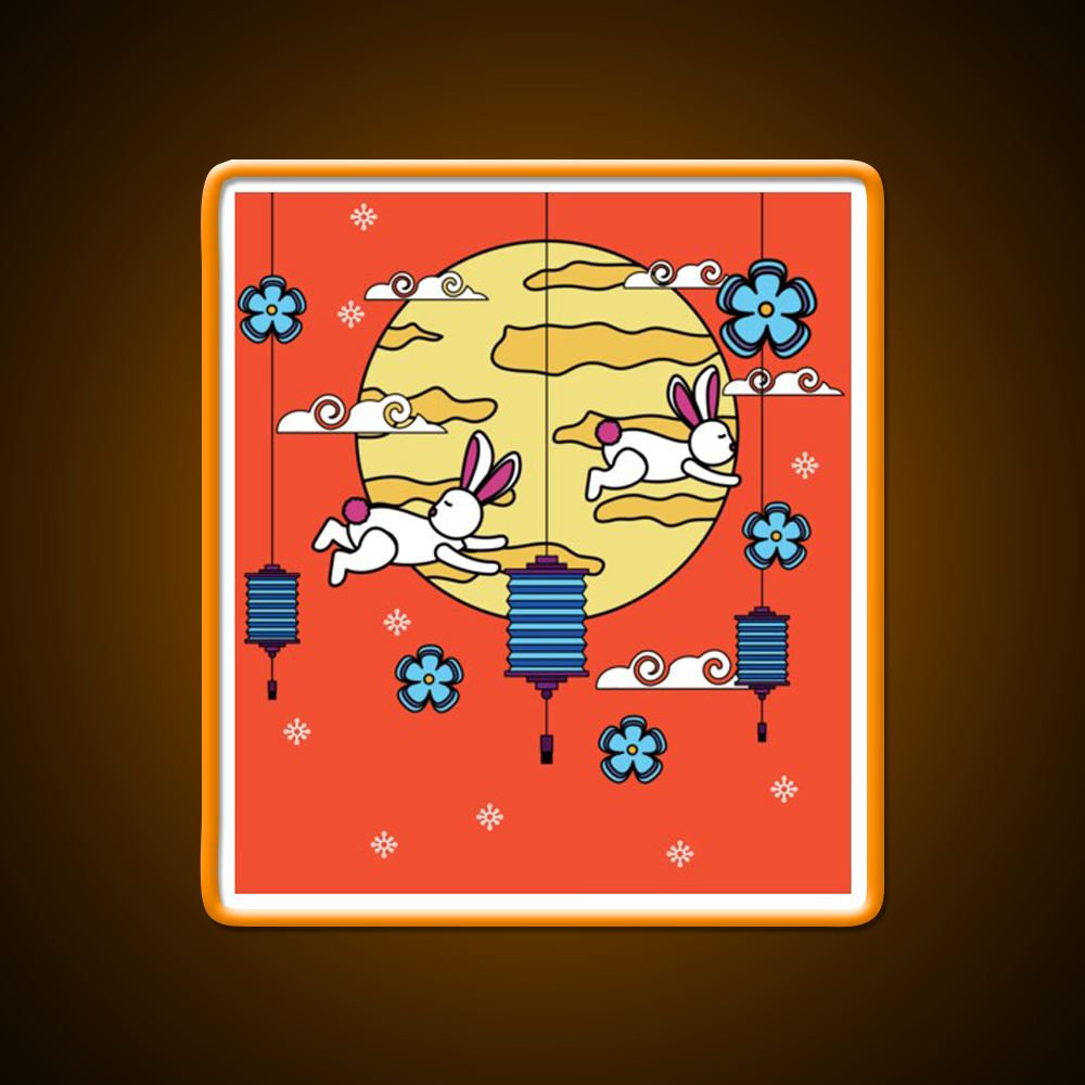 Mid Autumn Festival Autumn Vibes Led Neon Sign Chinese Food Rgb Color