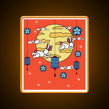 Mid Autumn Festival Autumn Vibes Led Neon Sign Chinese Food Rgb Color