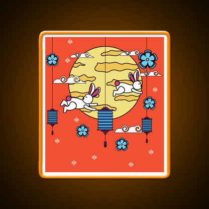 Mid Autumn Festival Autumn Vibes Led Neon Sign Chinese Food Rgb Color - Shineneon