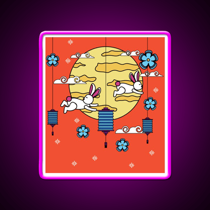 Mid Autumn Festival Autumn Vibes Led Neon Sign Chinese Food Rgb Color - Shineneon
