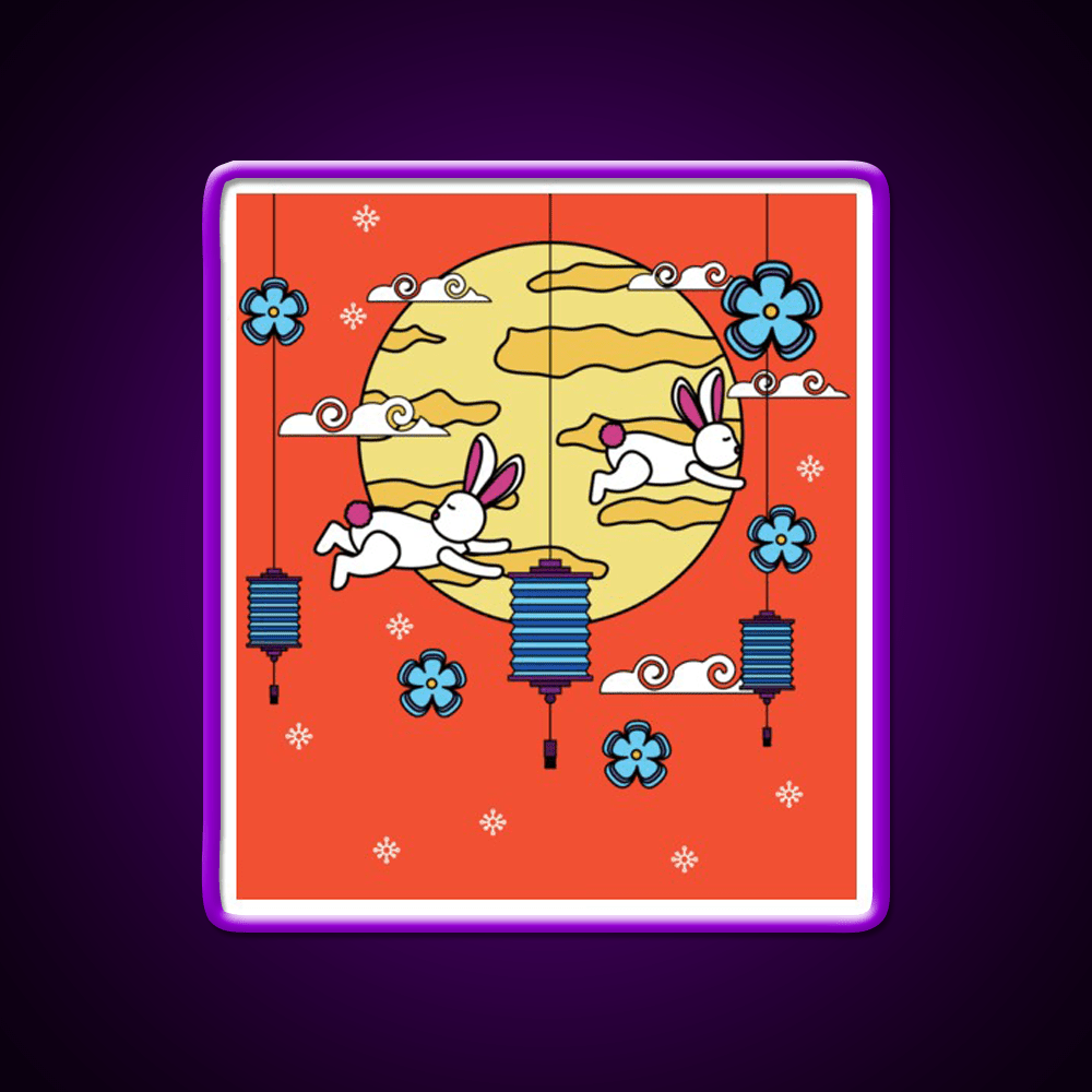 Mid Autumn Festival Autumn Vibes Led Neon Sign Chinese Food Rgb Color - Shineneon