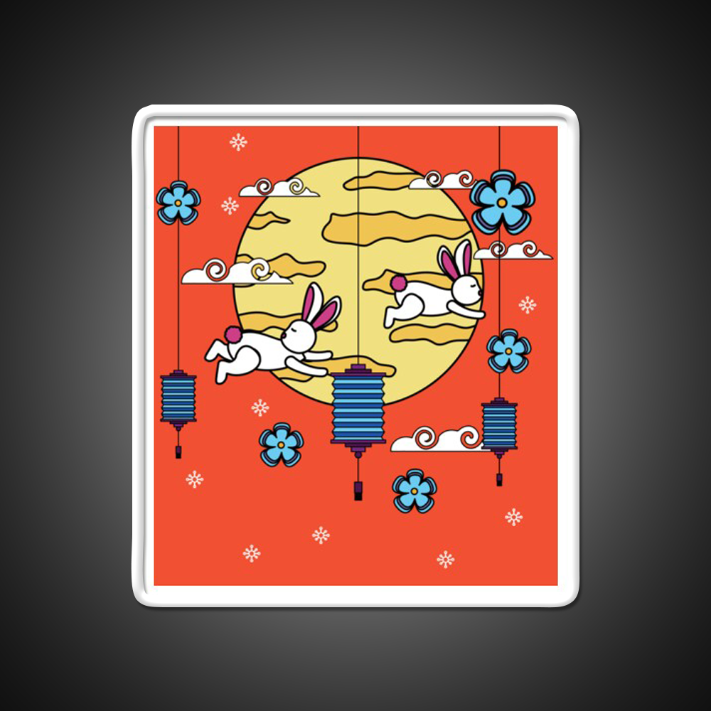 Mid Autumn Festival Autumn Vibes Led Neon Sign Chinese Food Rgb Color