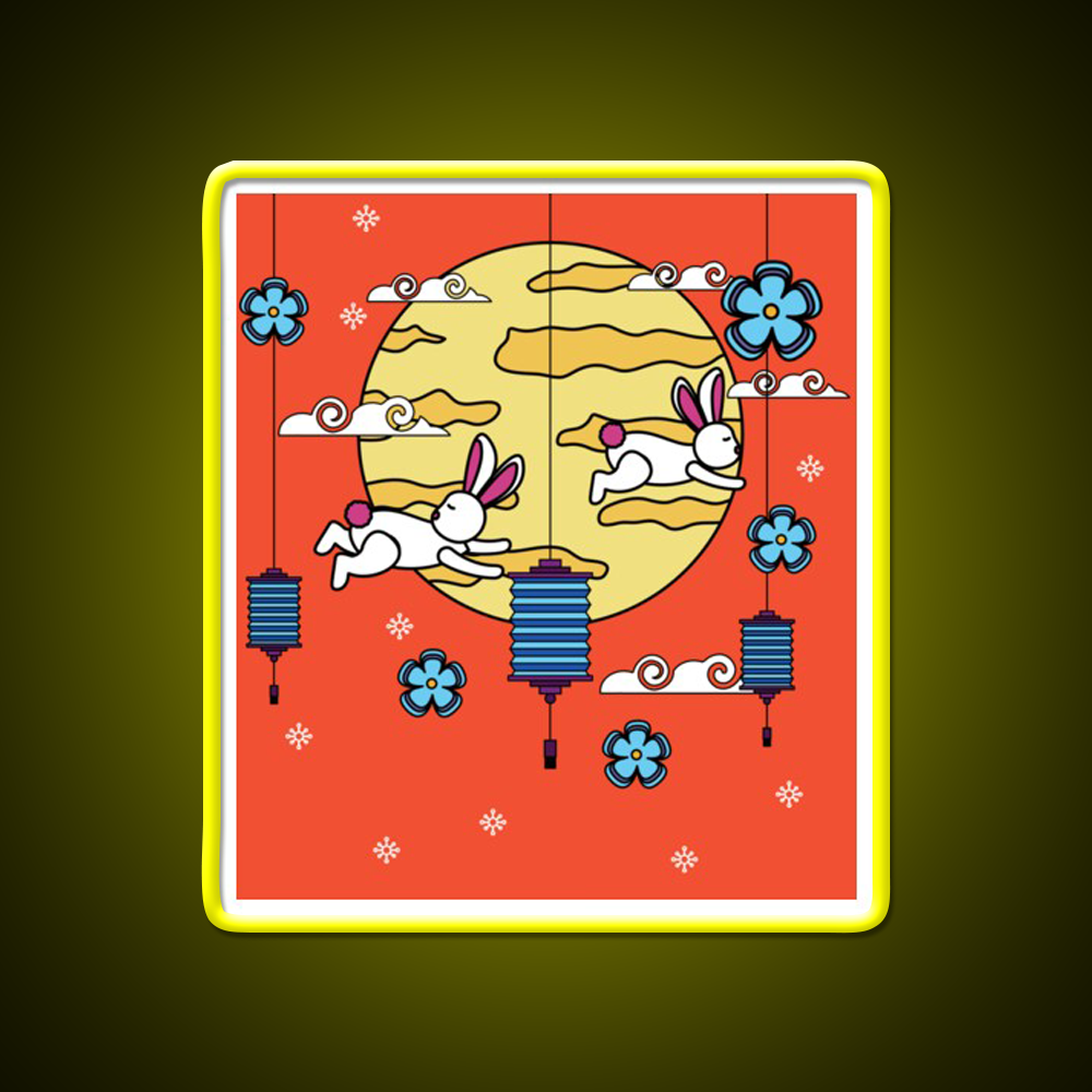 Mid Autumn Festival Autumn Vibes Led Neon Sign Chinese Food Rgb Color