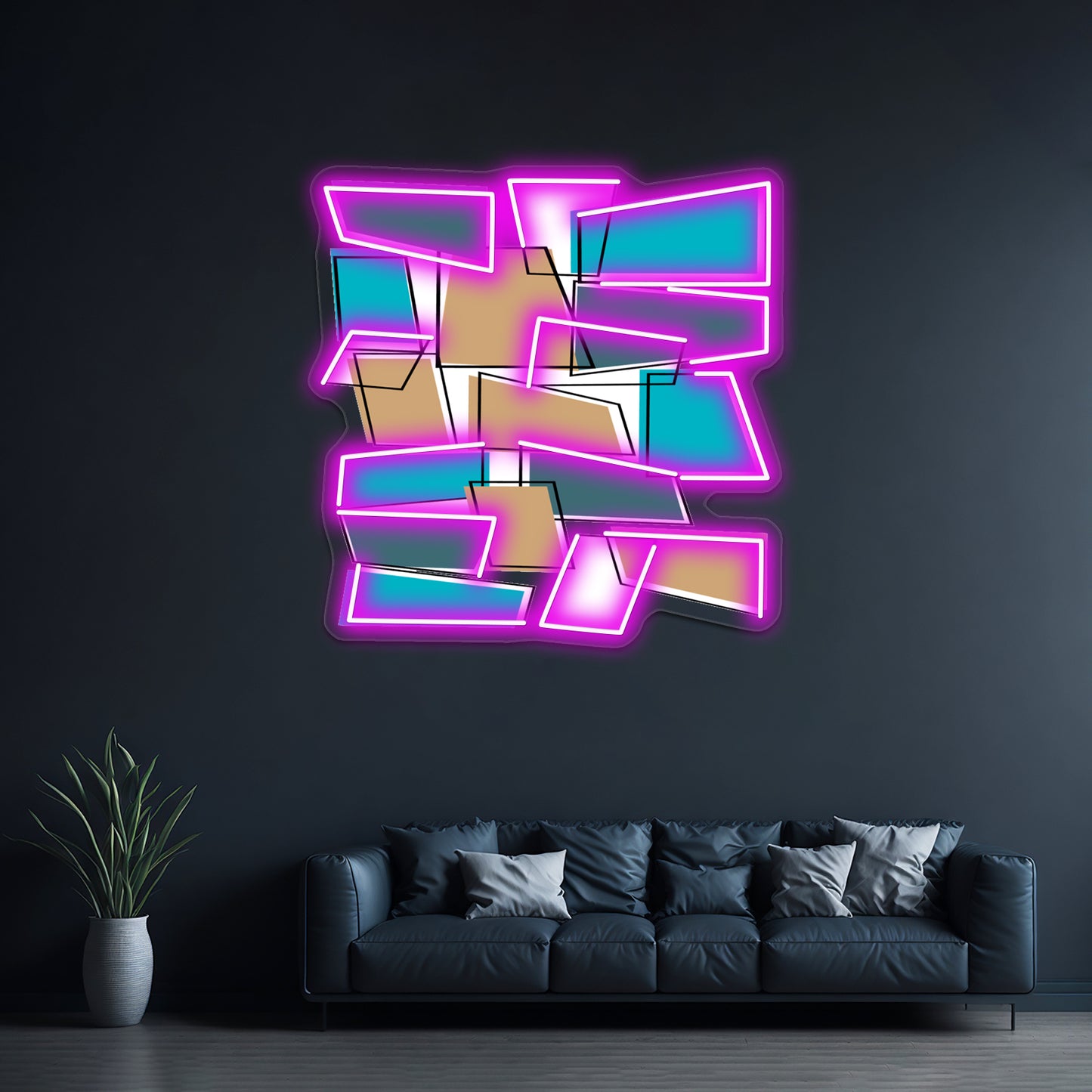 Mid Century Modern Atomic Abstract Wall Artwork Neon Signs