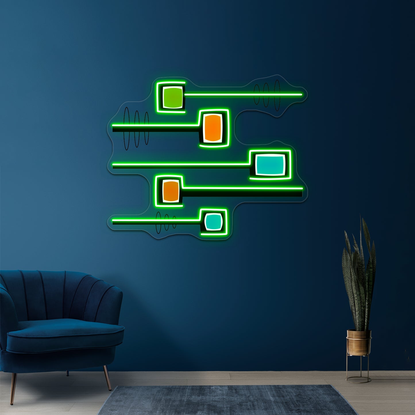 Midcentury Modern Abstract Wall Artwork Neon Signs