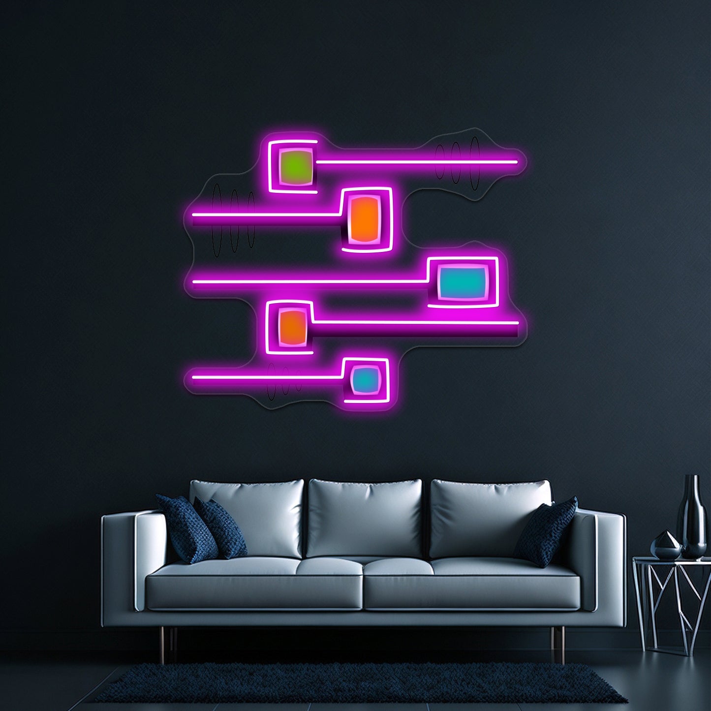 Midcentury Modern Abstract Wall Artwork Neon Signs