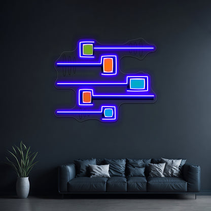 Midcentury Modern Abstract Wall Artwork Neon Signs