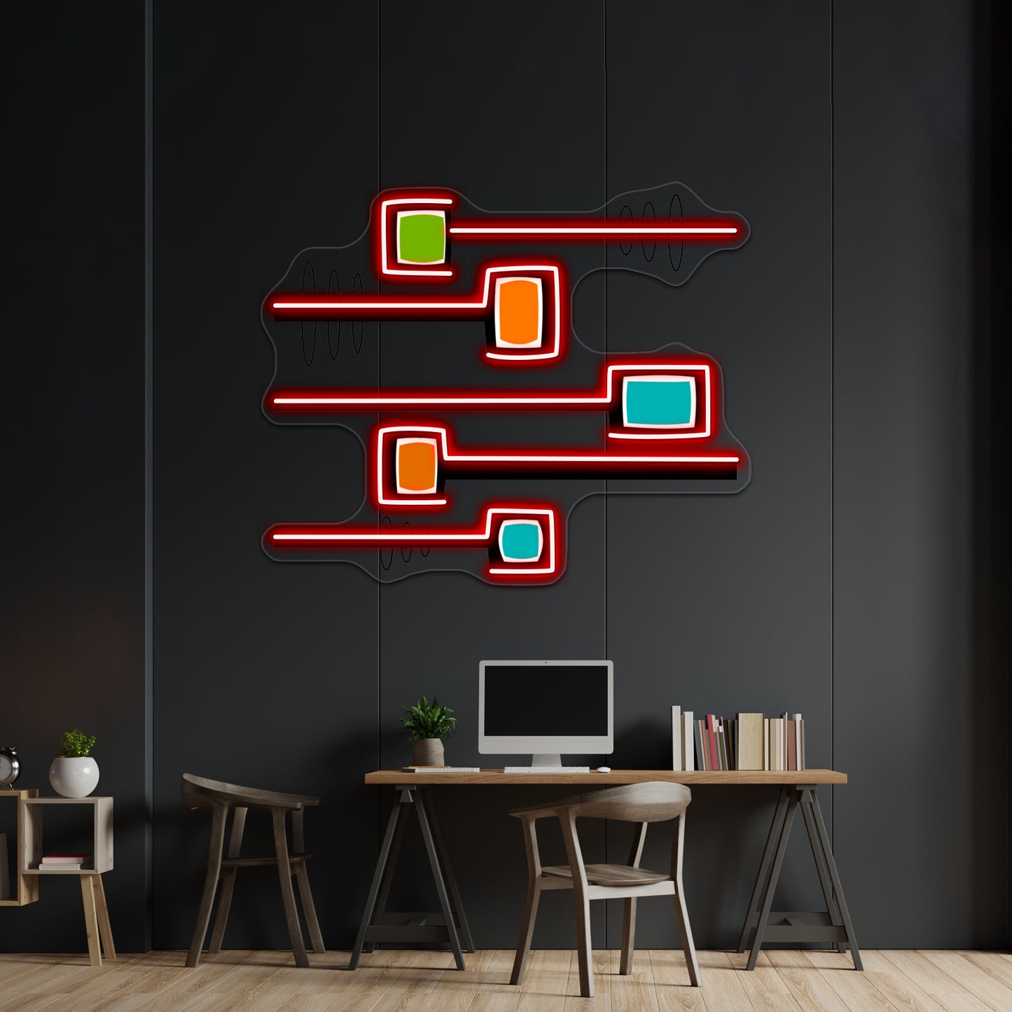 Midcentury Modern Abstract Wall Artwork Neon Signs