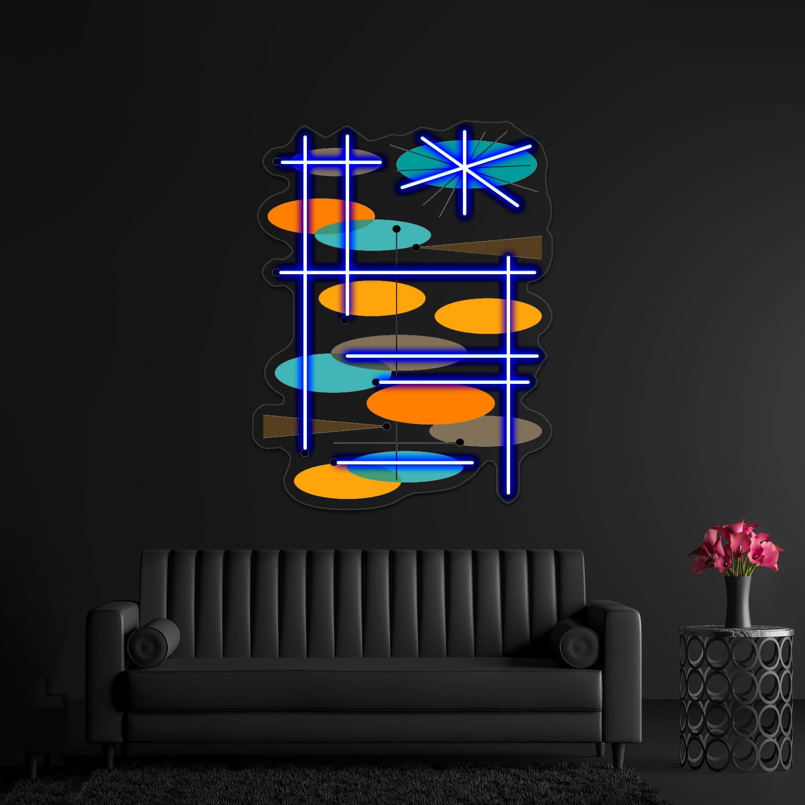 Midcentury Modern Ovals Iii Wall Artwork Neon Signs | Shineneon