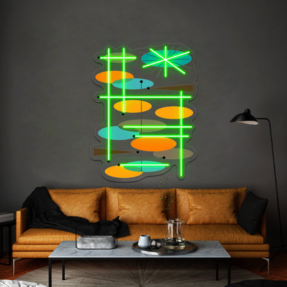 Midcentury Modern Ovals Iii Wall Artwork Neon Signs