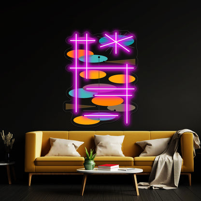 Midcentury Modern Ovals Iii Wall Artwork Neon Signs