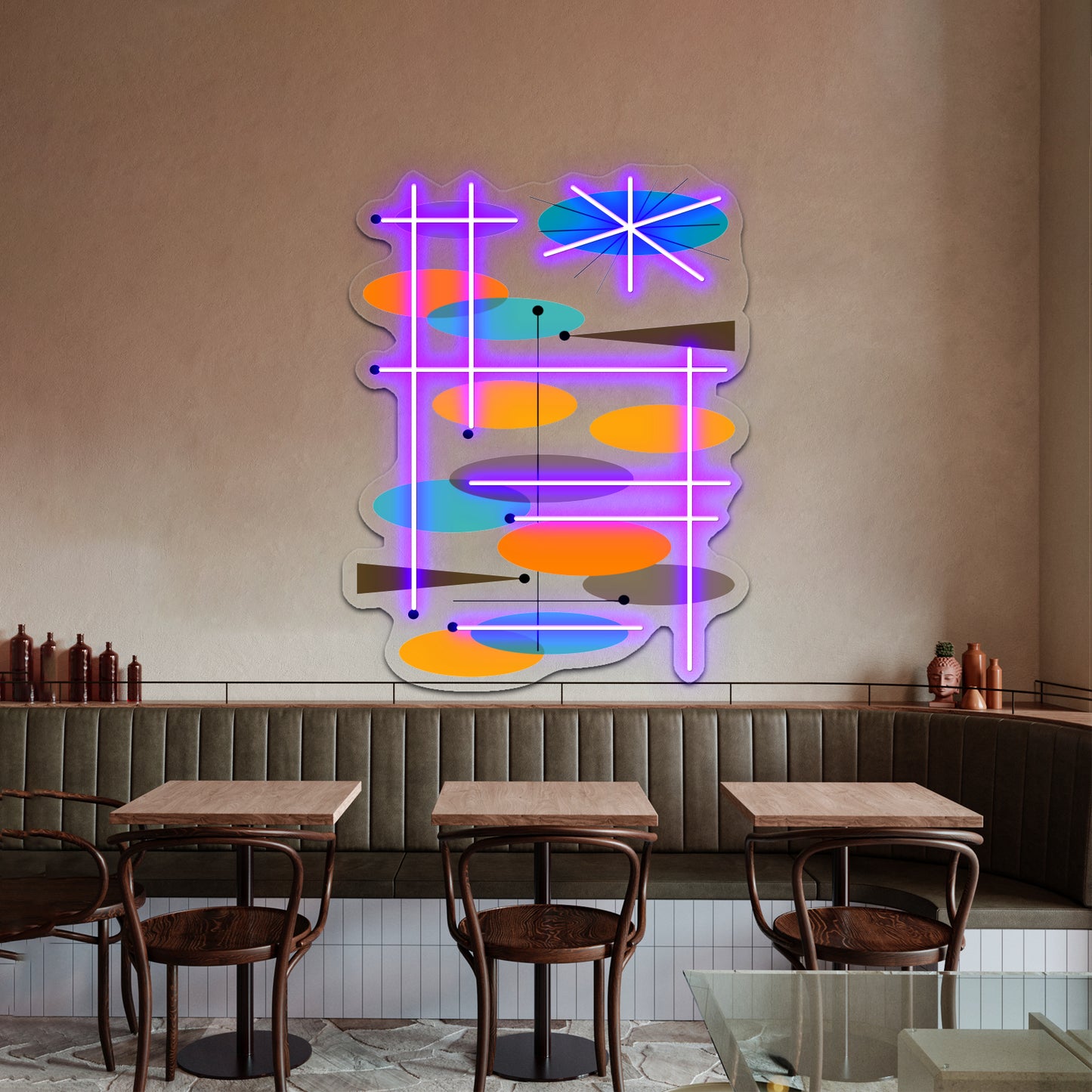 Midcentury Modern Ovals Iii Wall Artwork Neon Signs